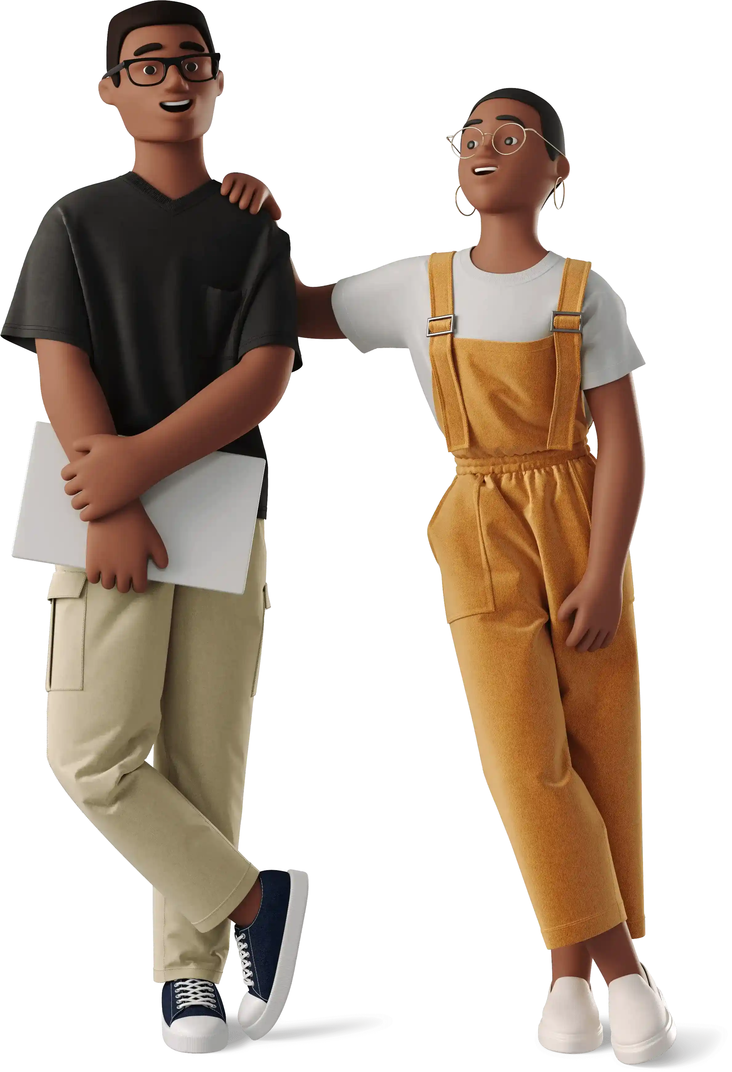 3D illustration of students holding books